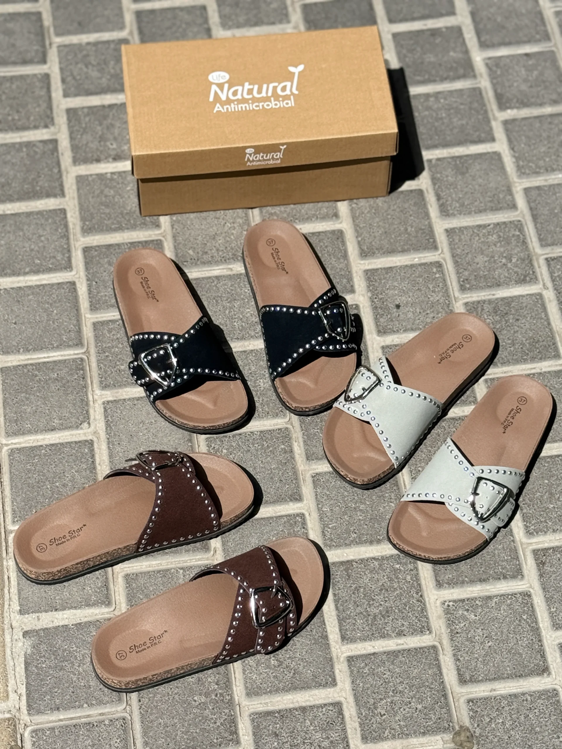 code2855-11-negin-kob-buckled-suede-sandals (7) صندل جیر نگین کوب 2855-11 - تصویر 1