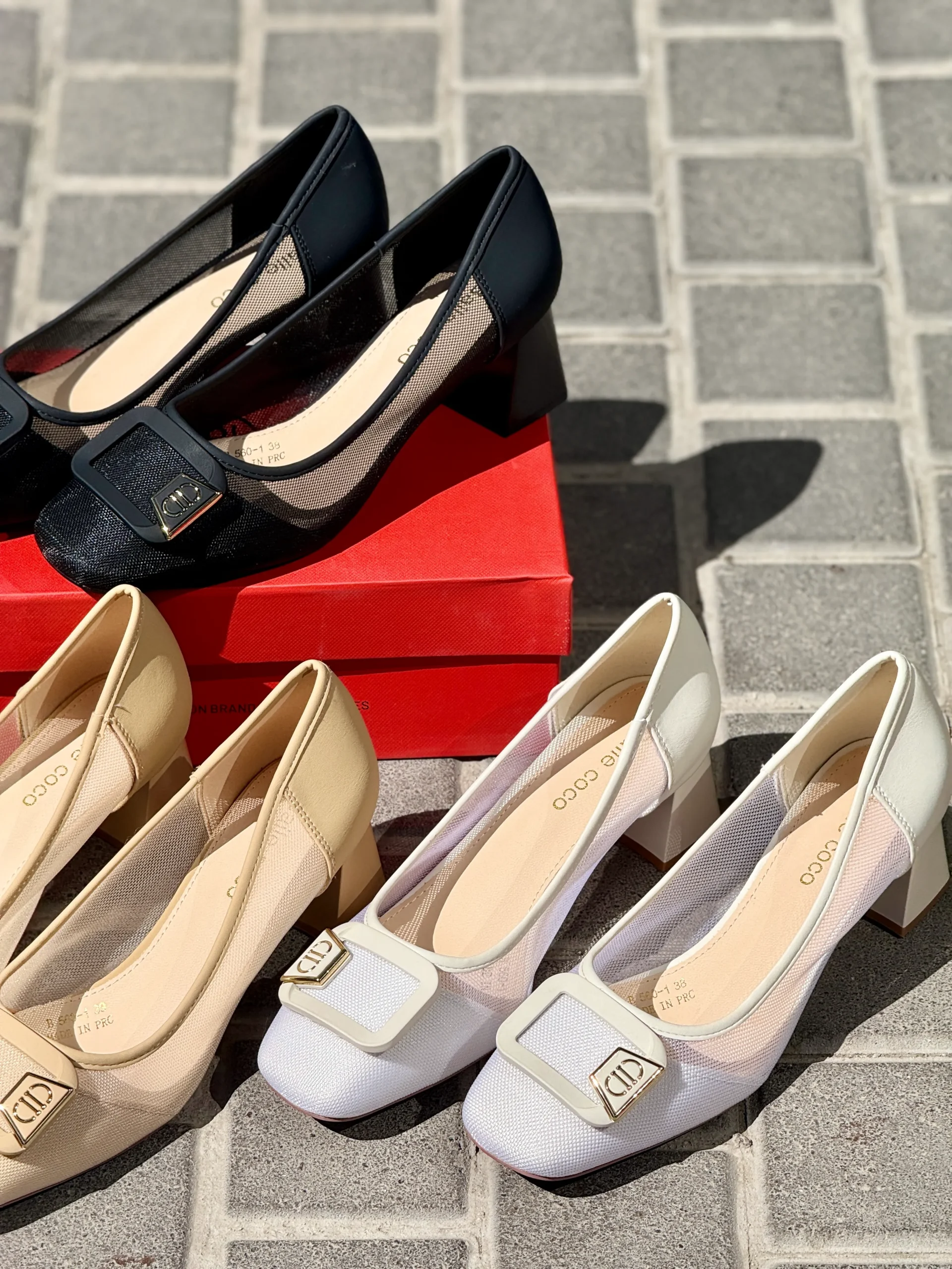 women's-shoes-4 cm-heel-lace-square-buckle-Dior-baile-coco560-1 (2) پاشنه 560-1 Baile - تصویر 1