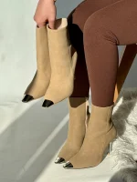 نیم بوت پاشنه 8 سانت پنجه فلز - تصویر 14